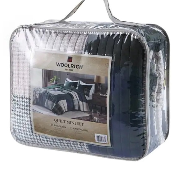 Woolrich Mill Creek Green Oversized Cotton Quilt Set Green Queen - Picture 7 of 10